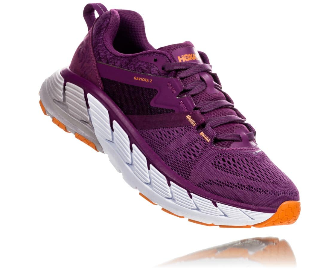 Hoka One One Gaviota 2 Damen Stabilität Laufschuhe Lila / HellGold | (DE-2035RFTBN)